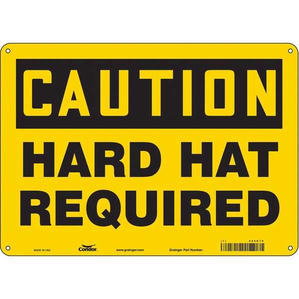 Safety Sign, 10 in Height, 14 in Width, Polyethylene, Horizontal Rectangle, English, 466K78