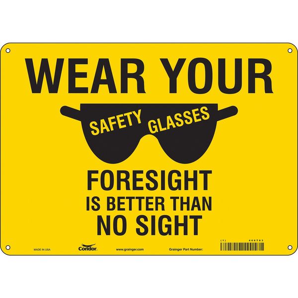 Safety Sign, 10 in Height, 14 in Width, Aluminum, Horizontal Rectangle, English, 466T83