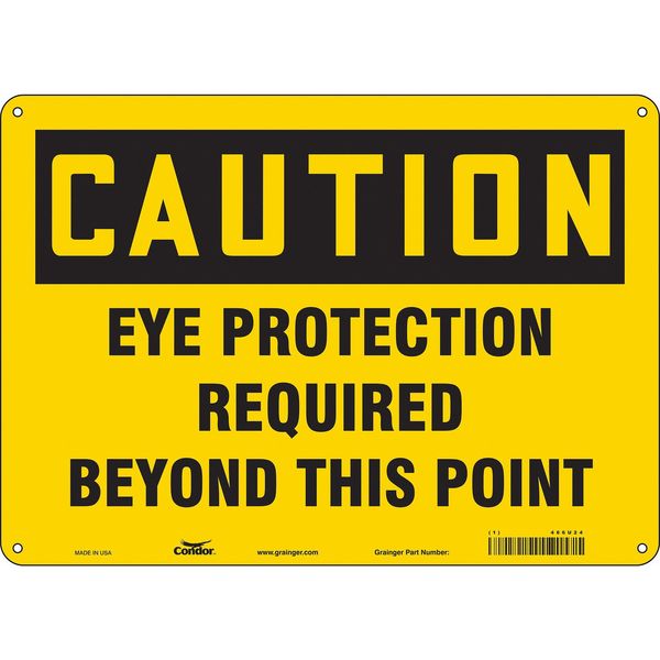Safety Sign, 10 in Height, 14 in Width, Aluminum, Horizontal Rectangle, English, 466U24
