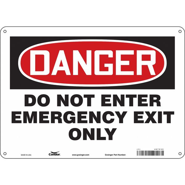 Safety Sign, 10 in x 14 in, Aluminum