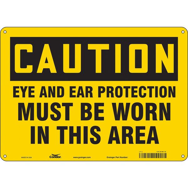 Safety Sign, 10 in Height, 14 in Width, Aluminum, Horizontal Rectangle, English, 468M52