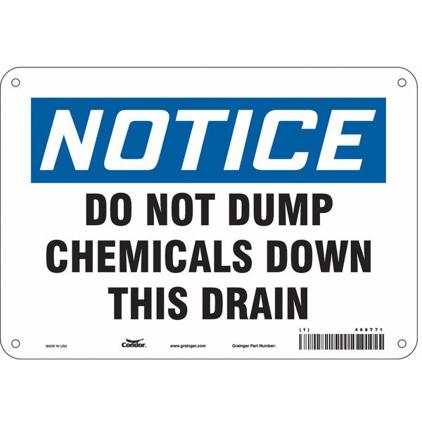 Safety Sign, 7 in Height, 10 in Width, Aluminum, Vertical Rectangle, English, 468T71