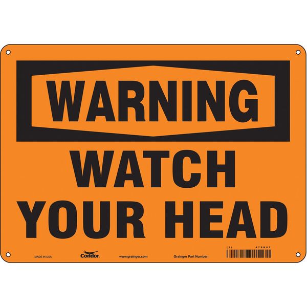 Safety Sign, 10 in Height, 14 in Width, Aluminum, Horizontal Rectangle, English, 479K07