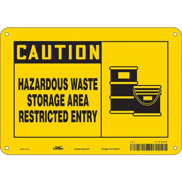 Safety Sign, 7 in Height, 10 in Width, Aluminum, Vertical Rectangle, English, 470D88