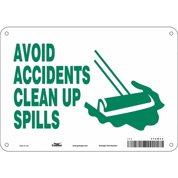 Safety Sign, 7 in Height, 10 in Width, Aluminum, Vertical Rectangle, English, 470M94