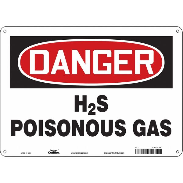 Safety Sign, 10 in Height, 14 in Width, Aluminum, Horizontal Rectangle, English, 470U50
