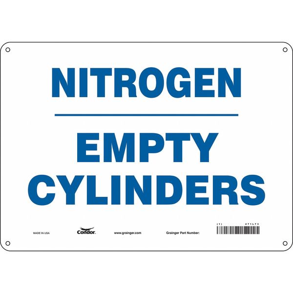 Safety Sign, 10 in Height, 14 in Width, Aluminum, Horizontal Rectangle, English, 471L73