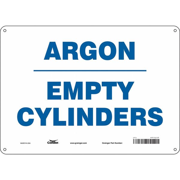 Safety Sign, 10 in Height, 14 in Width, Aluminum, Horizontal Rectangle, English, 471L37