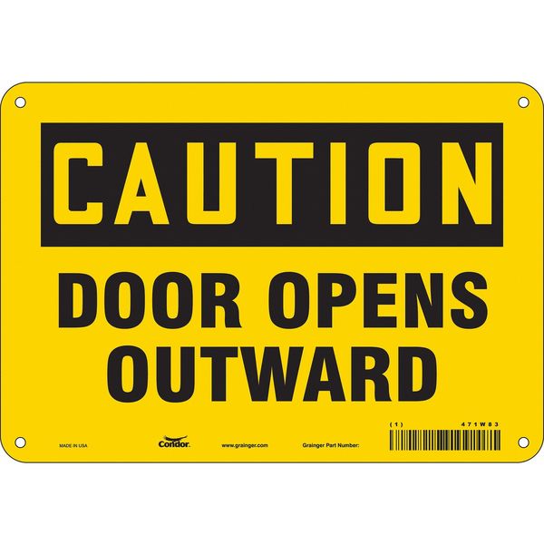 Safety Sign, 7 in Height, 10 in Width, Aluminum, Vertical Rectangle, English, 471W83