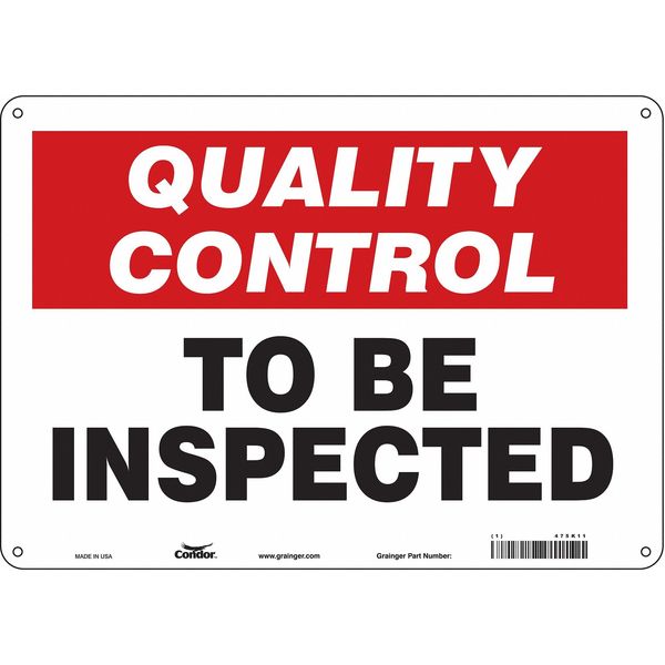 Safety Sign, 10 in Height, 14 in Width, Aluminum, Horizontal Rectangle, English, 475K11