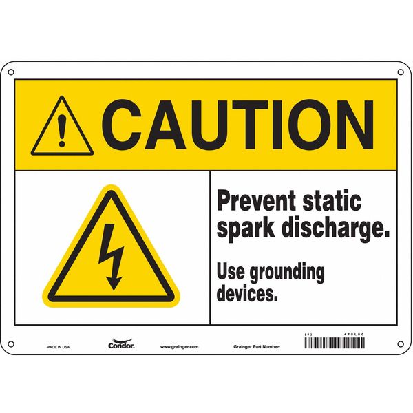 Safety Sign, 10 in Height, 14 in Width, Aluminum, Horizontal Rectangle, English, 475L80