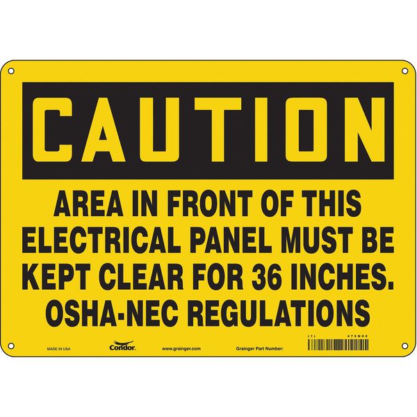 Safety Sign, 10 in Height, 14 in Width, Aluminum, Horizontal Rectangle, English, 475N02