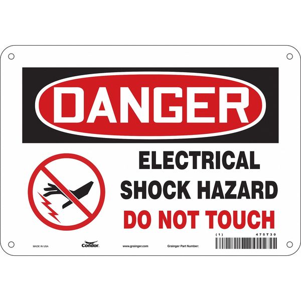 Safety Sign, 7 in Height, 10 in Width, Aluminum, Vertical Rectangle, English, 475T30