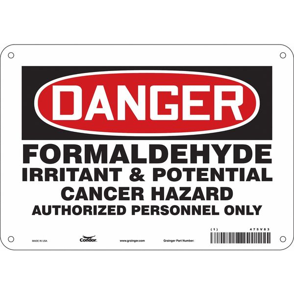 Safety Sign, 7 in Height, 10 in Width, Aluminum, Vertical Rectangle, English, 475V83