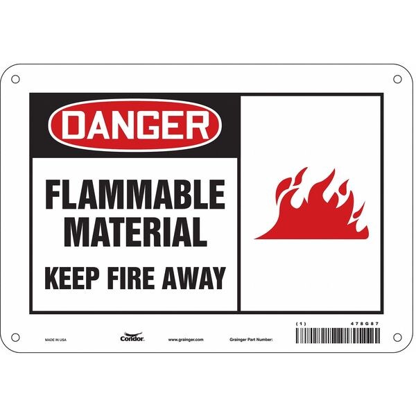 Safety Sign, 7 in Height, 10 in Width, Aluminum, Vertical Rectangle, English, 478G87