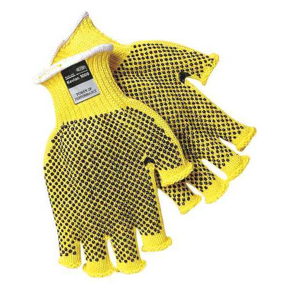 Cut Resistant Fingerless Coated Gloves, A3 Cut Level, PVC, S, 1 PR