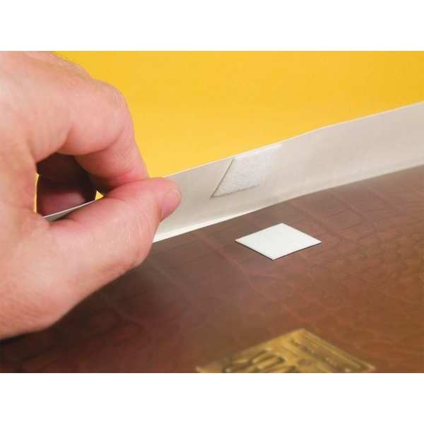 Reclosable Fastener, Rubber Adhesive, 75 ft, 1-1/2 in Wd, White