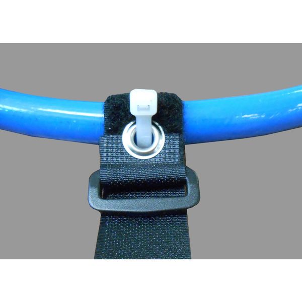 Back-to-Back Strap, No Adhesive, 8 in, 1 in Wd, Black, 10 PK