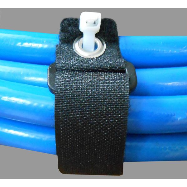 Back-to-Back Strap, No Adhesive, 8 in, 1 in Wd, Black, 10 PK