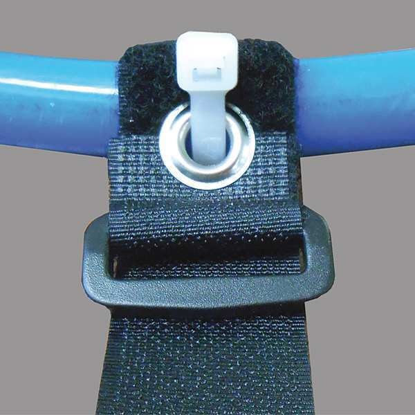 Back-to-Back Strap, No Adhesive, 24 in, 2 in Wd, Black, 10 PK
