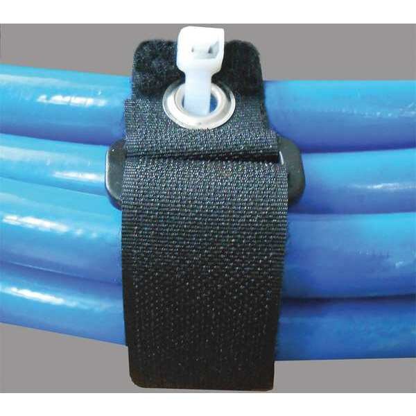 Back-to-Back Strap, No Adhesive, 24 in, 2 in Wd, Black, 10 PK