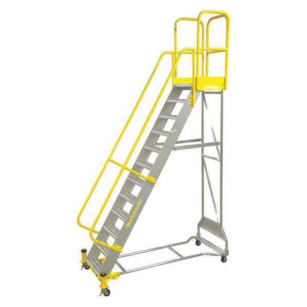 132 in H Aluminum Rolling Ladder, 9 Steps