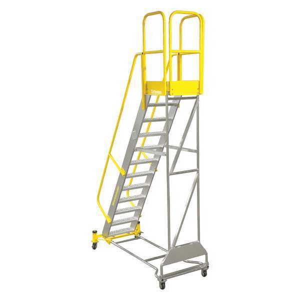 162 in H Aluminum Rolling Ladder, 12 Steps