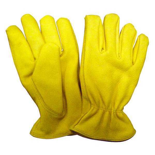 Gloves, 2XL, Gold/Yellw, Unlined, Elkskin, PR