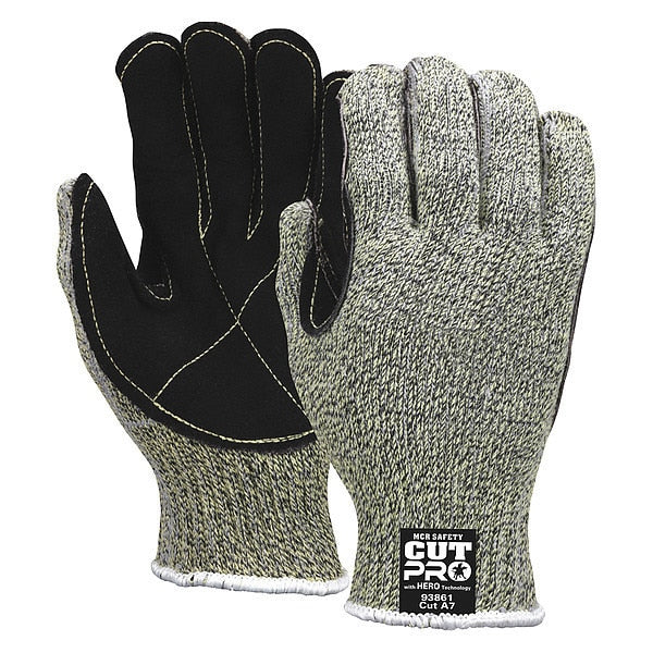Cut Resistant Gloves, A7 Cut Level, Uncoated, S, 1 PR