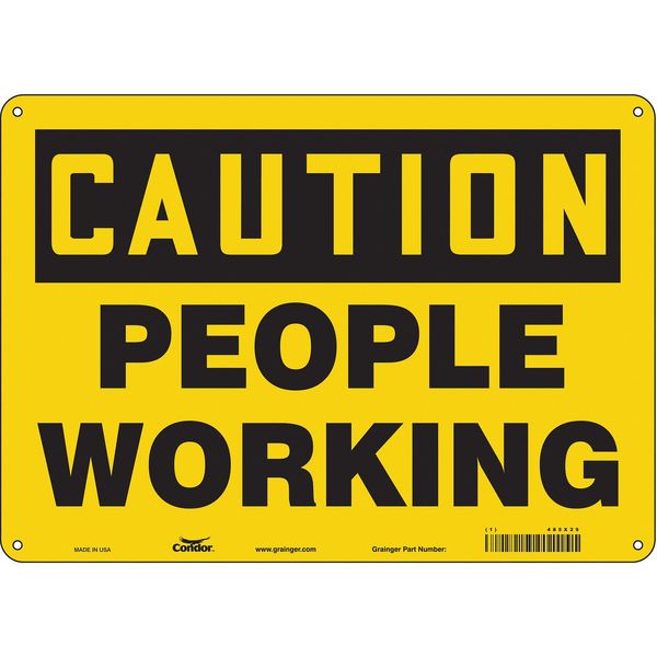 Safety Sign, 10 in Height, 14 in Width, Aluminum, Horizontal Rectangle, English, 485X29