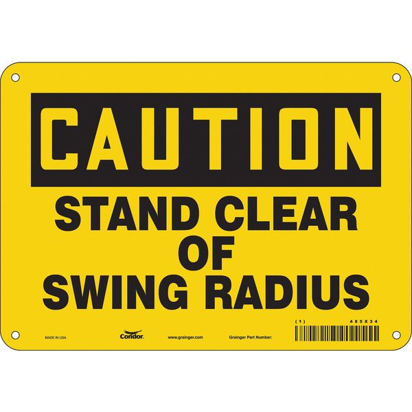 Construction Sign, 7 in Height, 10 in Width, Aluminum, Vertical Rectangle, English
