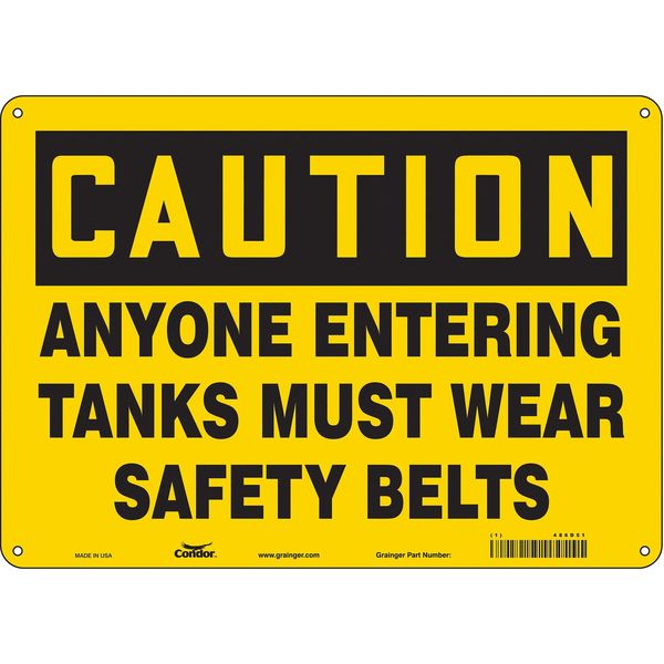 Safety Sign, 10 in Height, 14 in Width, Aluminum, Horizontal Rectangle, English, 486D51