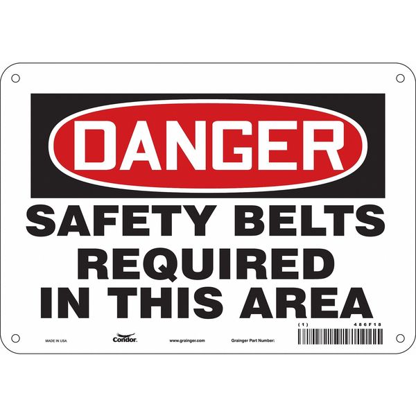 Safety Sign, 7 in Height, 10 in Width, Aluminum, Vertical Rectangle, English, 486F18
