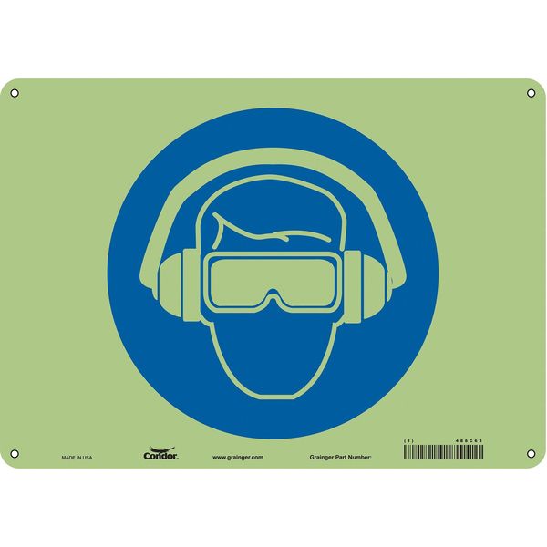 Safety Sign, 10 in Height, 14 in Width, Polyethylene, Horizontal Rectangle, English, 486C63