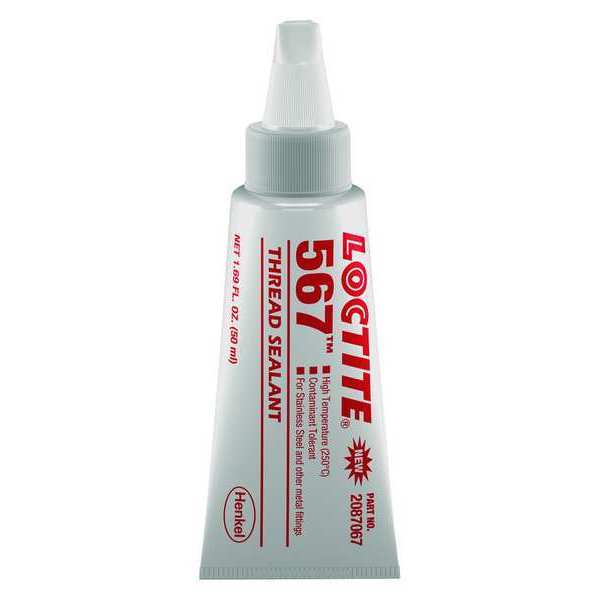 Loctite 567 Thread Sealant Pipe Thread Sealant, 50mL, Tube, Low, White