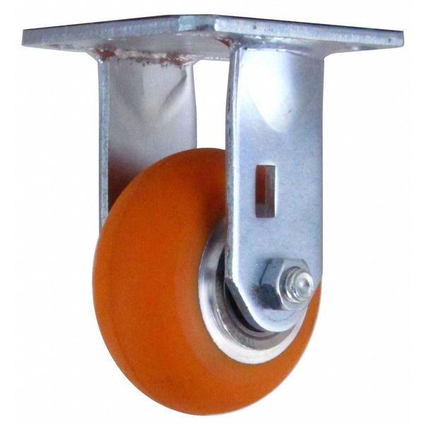 Rigid Plate Caster, Polyurethane, 650 lb.