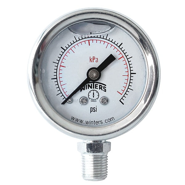Pressure Gauge, 0 to 1000 psi, 1/8 in MNPT