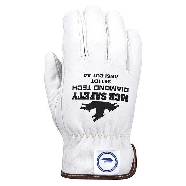 Leather Gloves, White, 2XL, PR