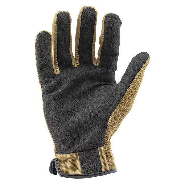 Mechanics Touchscreen Gloves, L, Tan/Silver, Single Layer, Polyester