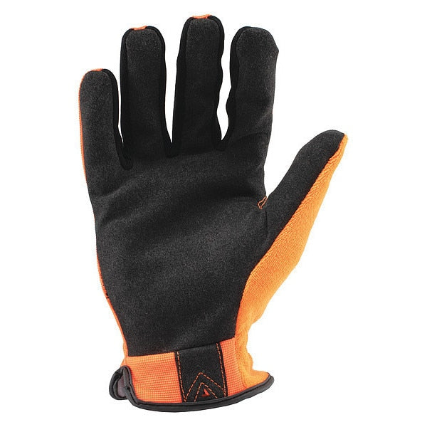 Hi-Vis Mechanics Touchscreen Gloves, M, Orange, Single Layer, Polyester