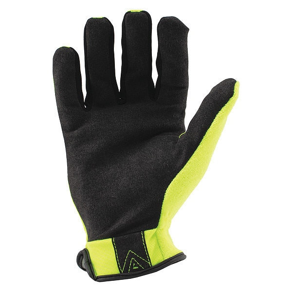 Hi-Vis Mechanics Touchscreen Gloves, XL, Yellow, Single Layer, Polyester