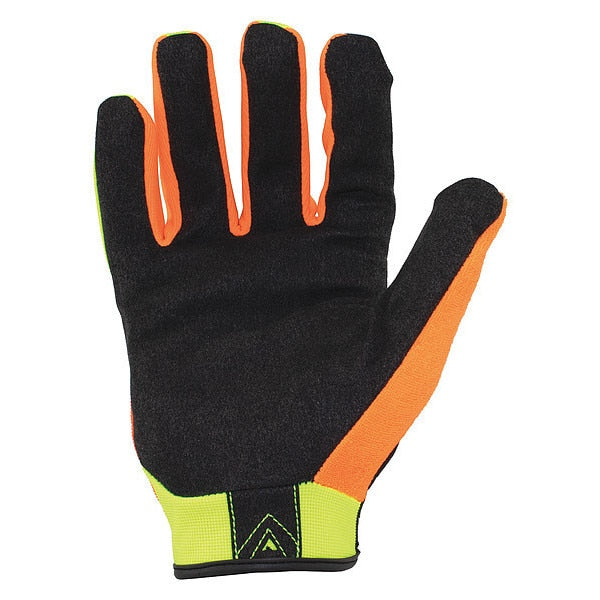 Hi-Vis Mechanics Touchscreen Gloves, M, Orange/Yellow, Single Layer, Polyester