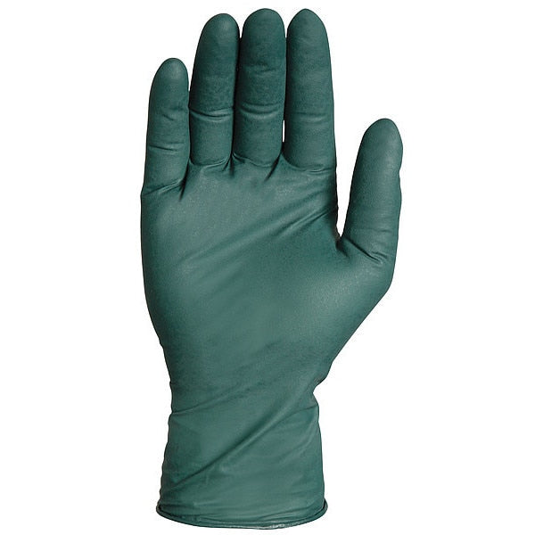 Disposable Gloves, Nitrile, Powder Free, Green, L, 50 PK