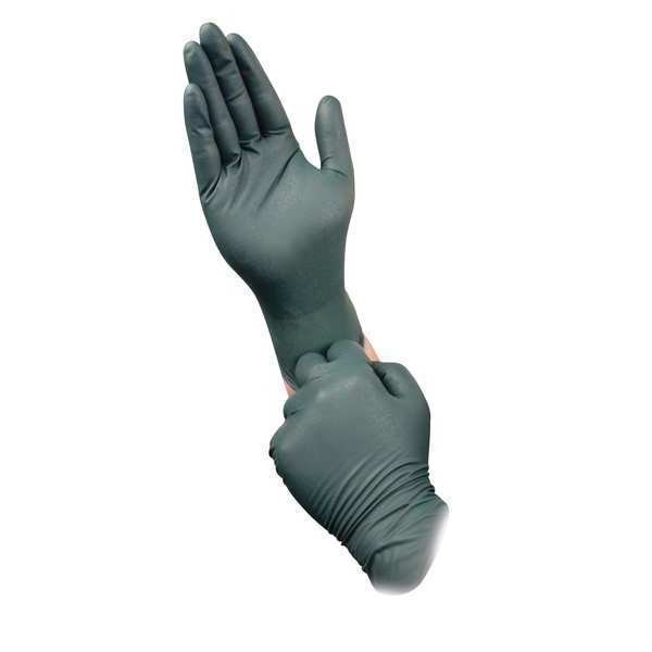 Disposable Gloves, Nitrile, Powder Free, Green, M, 50 PK