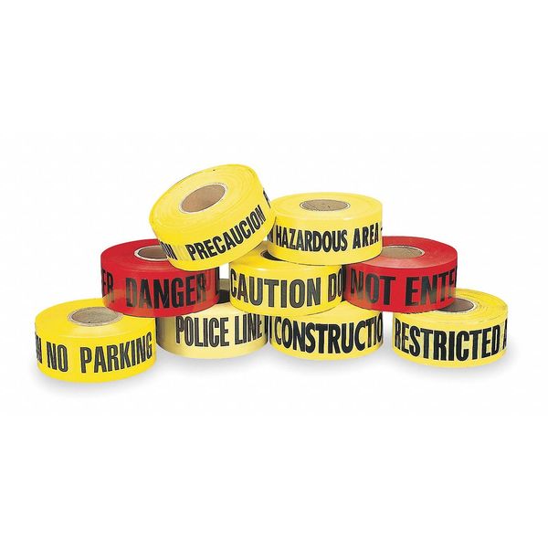 Barricade Tape, Yellow/Black, 1000ft x 3In