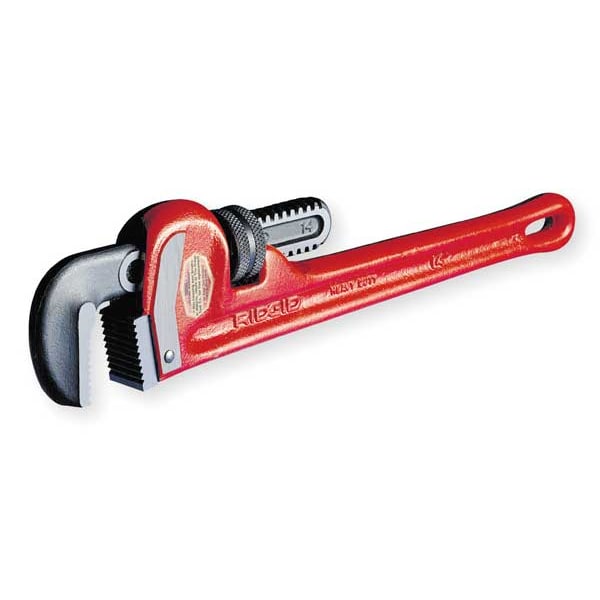 10 in L 1 1/2 in Cap. Cast Iron Straight Pipe Wrench