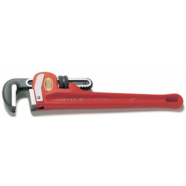 Pipe Wrench, Straight, Cast Iron, 18 in L, 2 1/2 in Jaw Capacity
