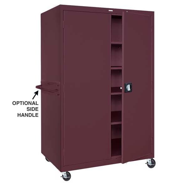 Solid Door Storage Cabinet, 36 in W, 78 in H, 24 in D, Light Gray