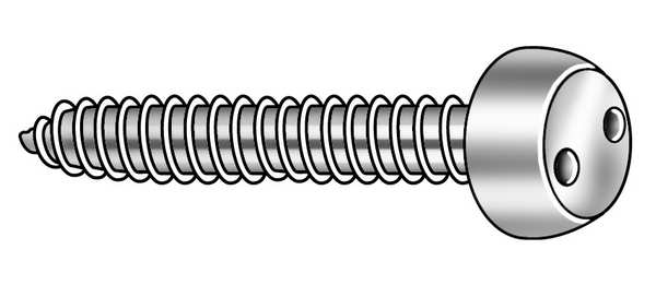 #10 x 1/2 in Spanner Pan Tamper Resistant Screw, 18-8 Stainless Steel, Plain Finish, 25 PK