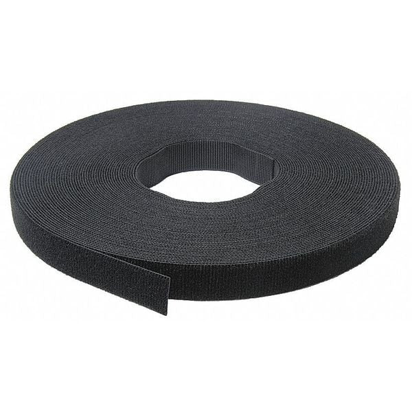 Reclosable Fastener, No Adhesive, 75 ft, 2 in Wd, Black